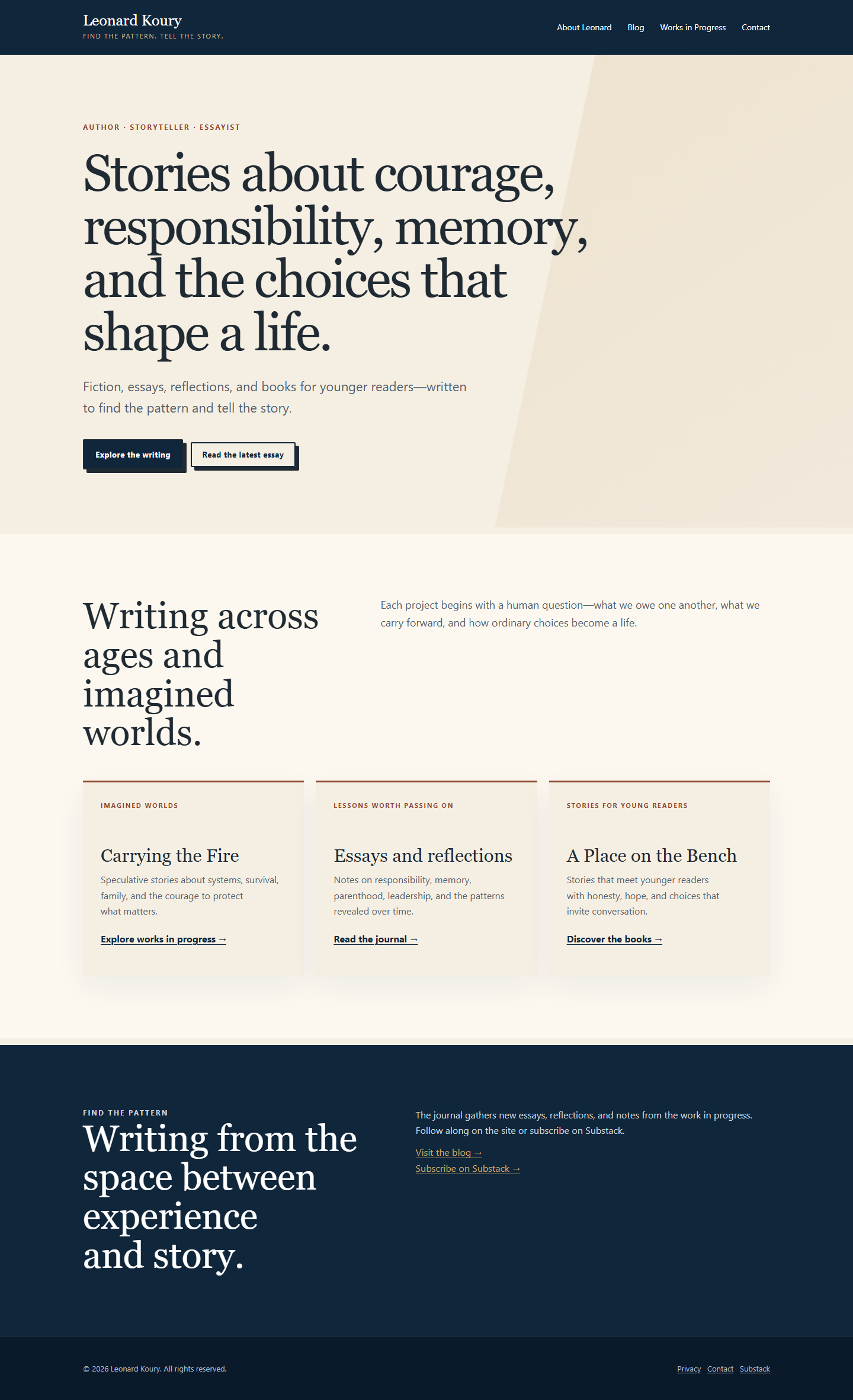 LeonardKoury.com author website homepage
